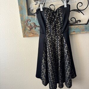 Elegant Black and Gold Women's Dress